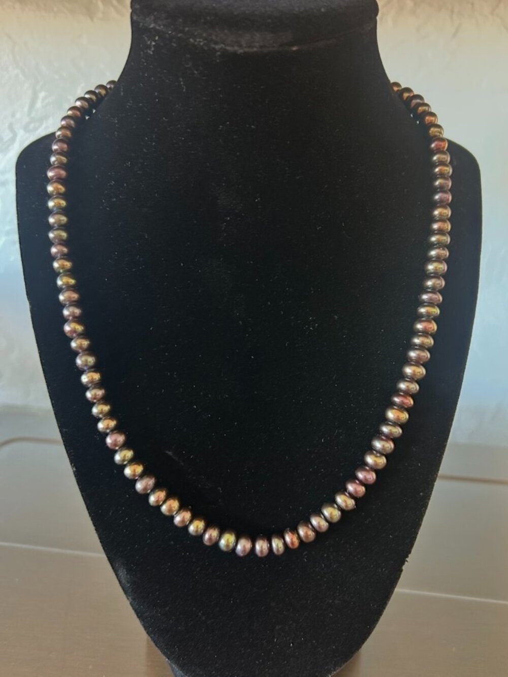 New with Tags One Strand of Teal Pearls Necklace 18.5 inches long.